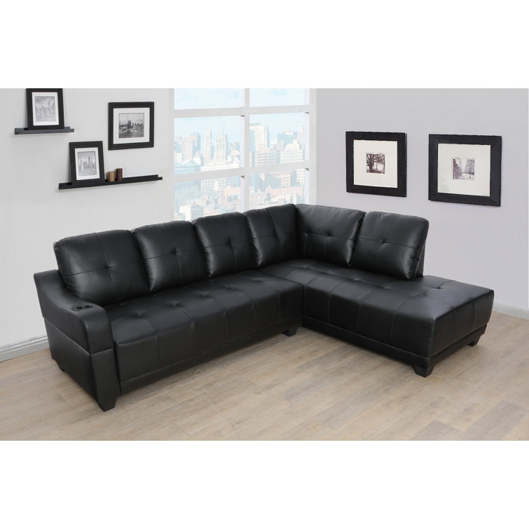 Latitude Run® Damareon 2 Piece Vegan Leather Sectional Wayfair Canada